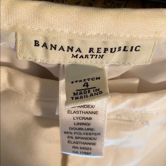 Women’s White Banana Republic Martin Stretch pants Size 4 Made in Thailand🇹🇭🤍 - Picture 3 of 3